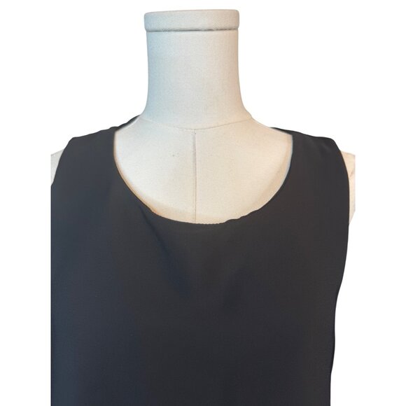 2/$30 Zara M Basic Collection Black Sleeveless Top With Lace Hem - Picture 4 of 12